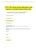 CWV 101 Final Exam  Questions And Answers  Grand Canyon University