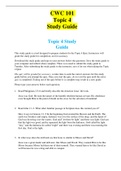 CWV 101 Topic 4 Review Study Guide