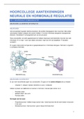 Hoorcollege Aantekeningen Neuronale en Hormonale regulatie (GZW jaar 2)