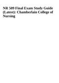 NR 509 Final Exam Study Guide (Latest): Chamberlain College of Nursing