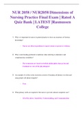 NUR 2058 / NUR2058 Dimensions of Nursing Practice Final Exam | Rated A Quiz Bank | LATEST |Rasmussen College