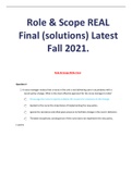 Role and  Scope REAL Final (solutions) Latest Fall 2021.