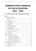 Samenvatting Financial and Tax Accounting: deel consolidatie en international accounting Master AF Handelswetenschappen KU Leuven (2021-2022)