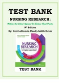 NURSING RESEARCH: Methods And Critical Appraisal For Evidence-Based Practice, 9th Edition Lobiondo-wood & Haber TEST BANK ISBN: 9780323431316