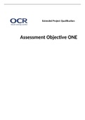 Extended Project Qualification, Assessment objectives 1-4, completed 