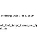 TESTBANK FOR MedSurge Quiz 1 - 36 37 38 39