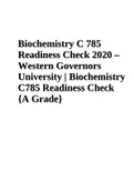 Biochemistry C 785 Readiness Check 1  2020 – Western Governors University 