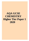 AQA GCSE  CHEMISTRY Higher Tier Paper 1  2020