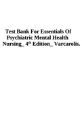Essentials Of Psychiatric Mental Health Nursing 4th Edition Varcarolis Nursing Test Bank
