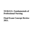 NUR2115- Fundamentals of Professional Nursing Final Exam Concept Review 2021