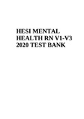 HESI MENTAL HEALTH RN V1-V3 2020 TEST BANK