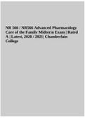 NR 566 &sol; NR566 Advanced Pharmacology Care Of The Family Midterm Exam &vert; Already Graded A &vert; Latest&comma; 2020 &sol; 2021&vert; Chamberlain College