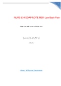 NURS 634 SOAP NOTE MSK-Low Back Pain DOWNLOAD for an A
