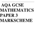 AQA GCSE  MATHEMATICS  PAPER 3 MARKSCHEME