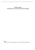Oefenvragen Inleiding in de Forensische Psychologie