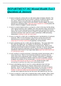 DEPARTMENT 102 Mental Health Test 5 Questions & Answers