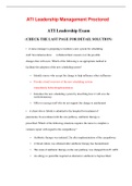 ATI Leadership Management Proctored Exam 2020 ( 2 Latest and Updated Versions ) (100 % Verified Answers, Complete and Best Guide for Exam )