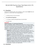 NCLEX-RN Practice Quiz Test Bank &num;12 &lpar;75 Questions&rpar; 2022 UPDATE