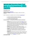 NCLEX-RN Practice Quiz Test Bank &num;1 &lpar;75 Questions&rpar; 2021 Update