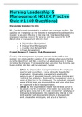 Nursing Leadership & Management NCLEX Practice Quiz #1 (40 Questions)