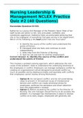 Nursing Leadership & Management NCLEX Practice Quiz #2 (40 Questions)