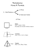 SOLID GEOMETRY &lpar; FORMULA & NOTES &rpar;