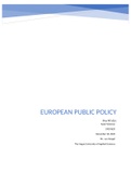 Summary and Portfolio for European Public Policy