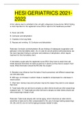 HESI GERIATRICS 2021-2022