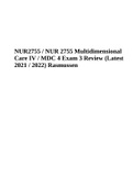 NUR2755 / NUR 2755 Multidimensional Care IV / MDC 4 Exam 3 Review (Latest 2021 / 2022) Rasmussen