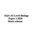 AQA AS Level Biology  Paper 2 2020  Mark scheme