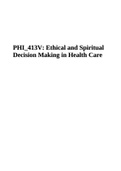 PHI 413V: Ethical and Spiritual Decision Making in Health Care SYLLABUS