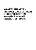 Women’s Health A Primary Care Clinical Guide 5th Edition Youngkin Schadewald Pritham Test Bank 