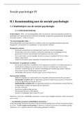 Summary Sociale Psychologie voor toegepaste psychologie, ISBN: 9789463792851  Sociale Psychologie
