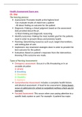 NURSING 200 - Health Assessment Exam 1 Study Guide.