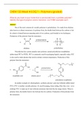 CHEM 120 Week # 6 DQ 1 – Polymers (graded)