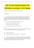 LPN to RN Transitions 4th Edition Claywell Test Bank - Complete Solution 