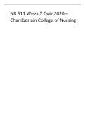 NR 511 Week 7 Quiz 2020 – Chamberlain College of Nursing.