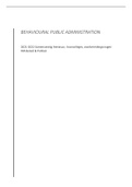 Samenvatting Behavioral Public Administration - Master Bestuurskunde (keuzevak)