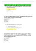HESI FINAL EXAM &ndash; QUESTION AND ANSWERS