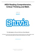 HESI Reading Comprehension&comma; Critical Thinking and Math&period;