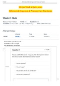 NR 511 Week 2 Quiz&lowbar;2021 - Differential Diagnosis & Primary Care Practicum - Graded A&plus;