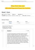 NR 511 Week 2&comma; 3&comma; 5&comma; 6 & 7 Quiz&lowbar;2021 - Bundle &vert; Differential Diagnosis & Primary Care Practicum - Graded A&plus;