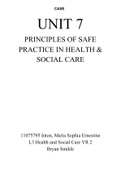 Case UNIT 7 Assignment (Principles of Safe Practice in Health and Social Care 2021 November updates