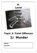 UK Criminal Law - Murder Study Guide
