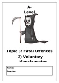 UK Criminal Law - Voluntary Manslaughter Study Guide