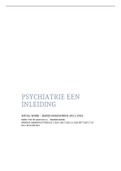 Social Work Hanze - samenvatting Psychiatrie Een Inleiding 2021&sol;2022