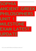 SOPHIA ANCIENT GREEK PHILOSOPHERS UNIT 1 MILESTONE EXAM LATEST UPDATE