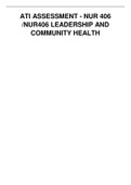 ATI ASSESSMENT - NUR 406 /NUR406 LEADERSHIP AND COMMUNITY HEALTH