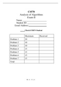 CSCI 570 Exam 2 Analysis of Algorithms (USC) 
