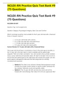 NCLEX-RN Practice Quiz Test Bank #9 (75 Questions And Answers)